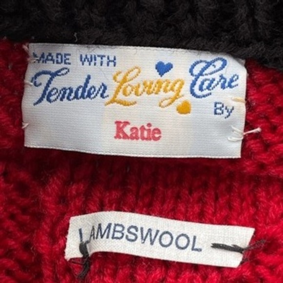 T6 VTG Handmade 80s 90s Striped Lambswool Sweater Retro Knit Pullover Women - Picture 2 of 4